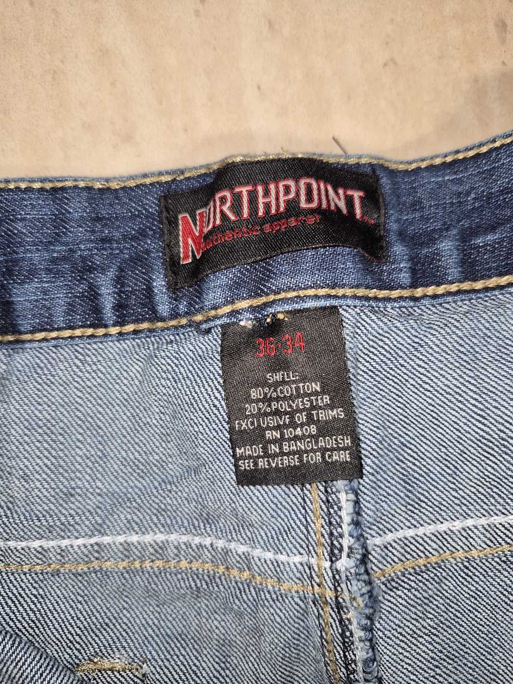 Northpoint blue cotton & polyester jeans size 36x34